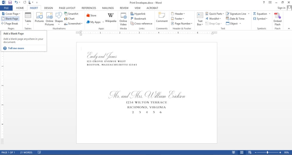 envelope letter template